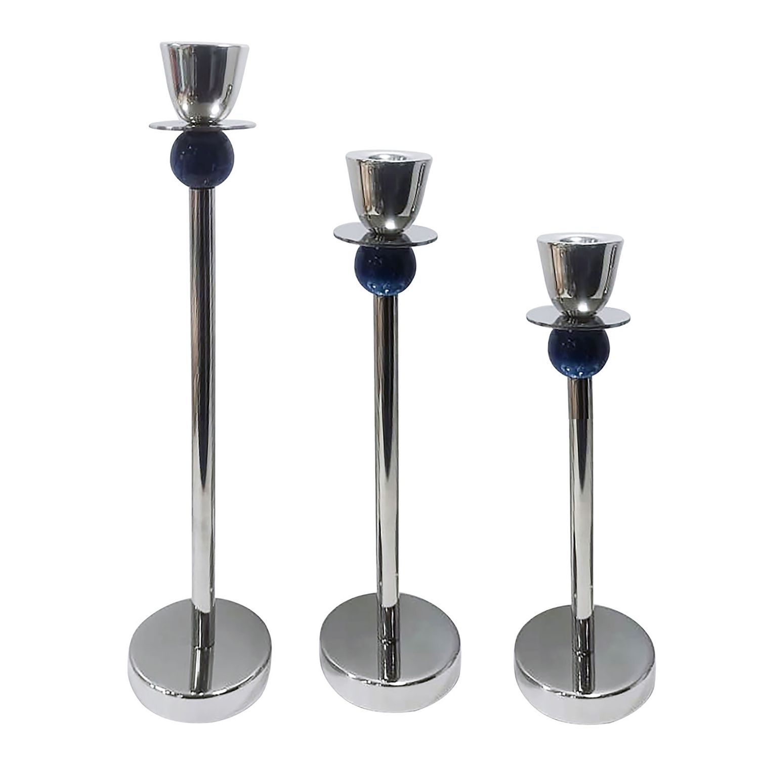 Godinger Azure Candle Holders Set of 3 Blue 51208, 028199512081