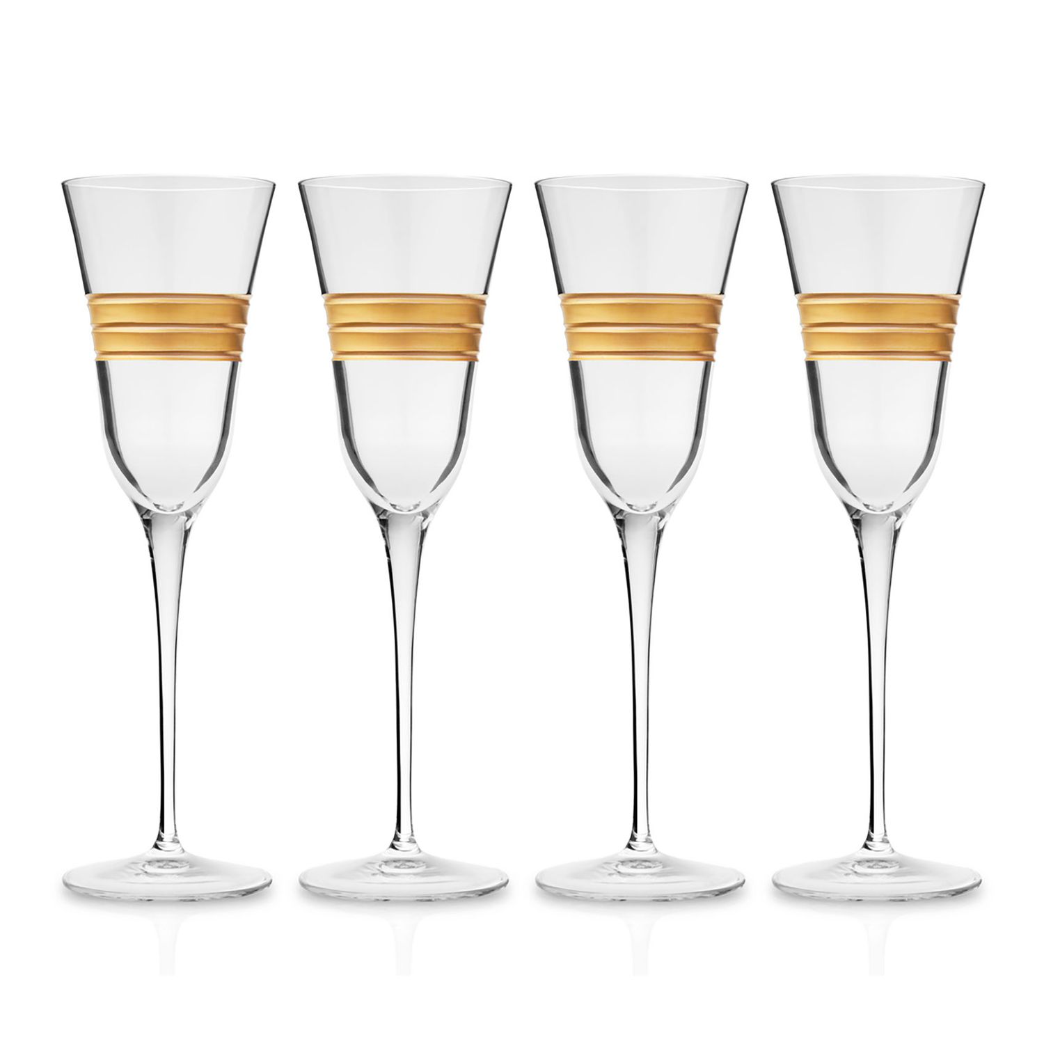 Godinger Abruzzo Gold Flute Set of 4 28987, 028199289877
