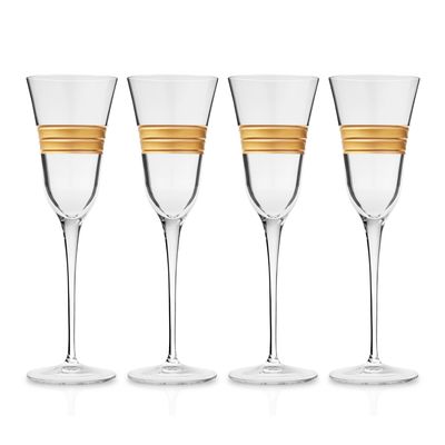 Godinger Abruzzo Gold Flute Set of 4 28987, 028199289877
