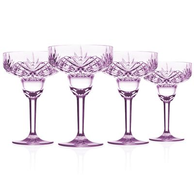 Godinger Set of 4 Dublin Acrylic Margarita Purple 64998, 028199649985