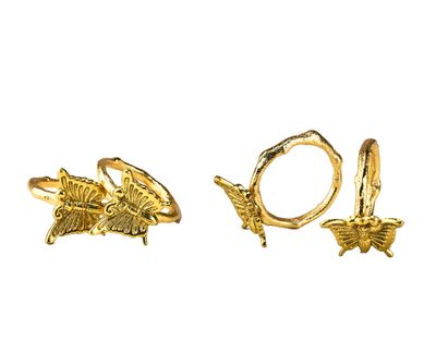 Godinger Butterfly Napkin Ring Set of 4 50705, 028199507056