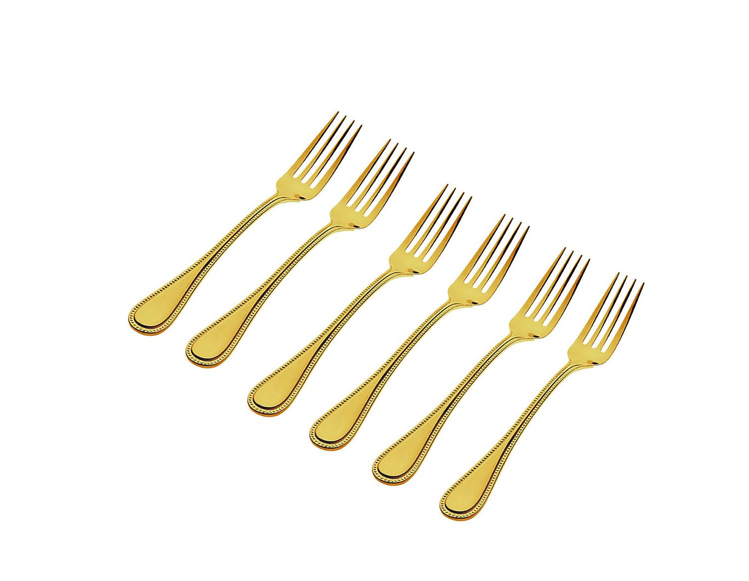 Godinger Pvd Set 6 Black Bead Dinner Forks 42060, 028199420607