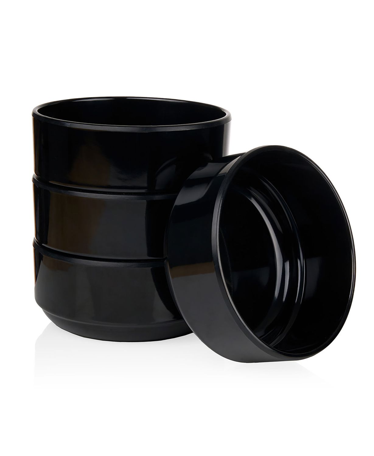 Godinger Set of 4 Stack Bowl Set Black 5.75 Inch 14486, 028199144862
