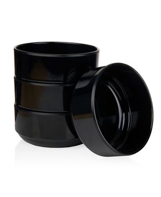 Godinger Set of 4 Stack Bowl Set Black 5.75 Inch 14486, 028199144862