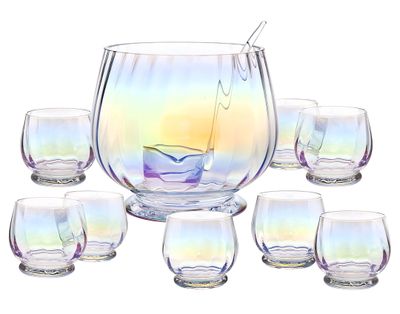 Godinger Monterey 10 Piece Punch 246 oz &amp; 8cup 26101, 028199261019