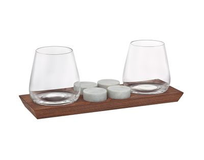 Godinger Stone Cold 7 Piece Set Tray Decanter 22130, 028199221303