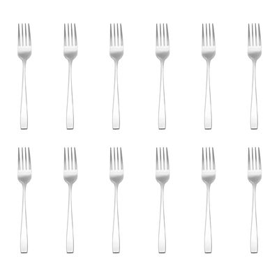 Godinger 12 Piece Chisel Mat Salad Forks 43058, 028199430583