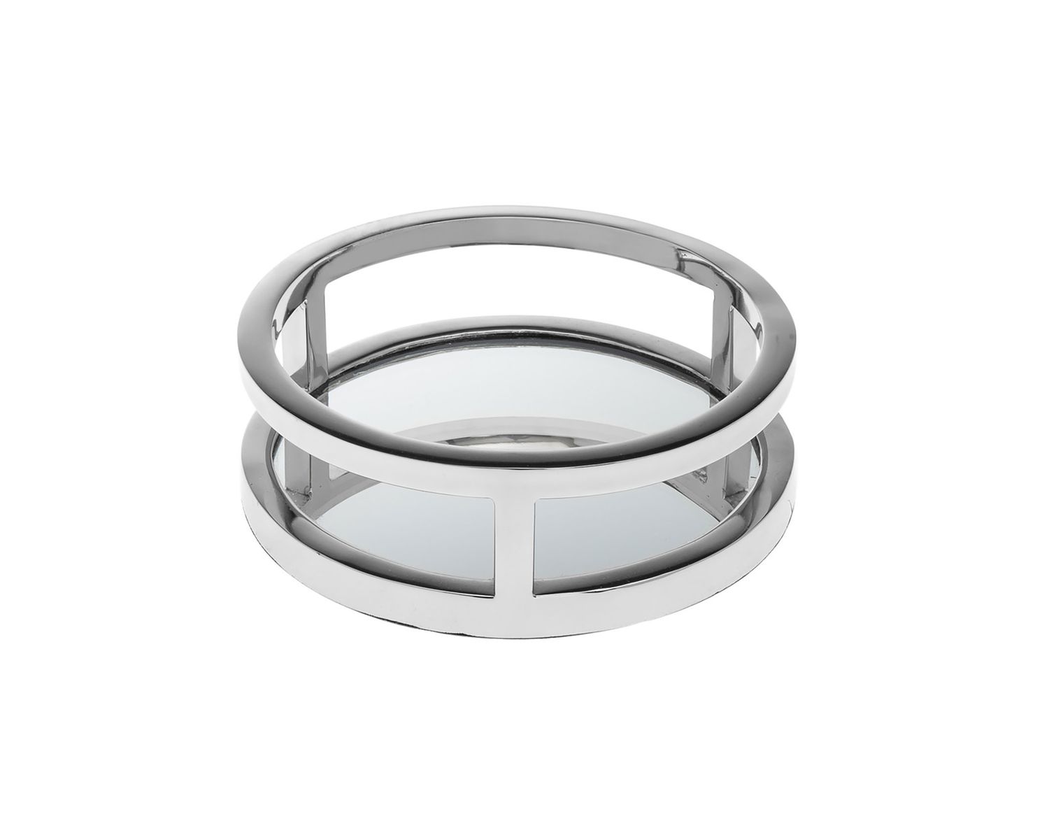 Godinger Aspen Nickel 6 Round Tray 99802, 028199998021