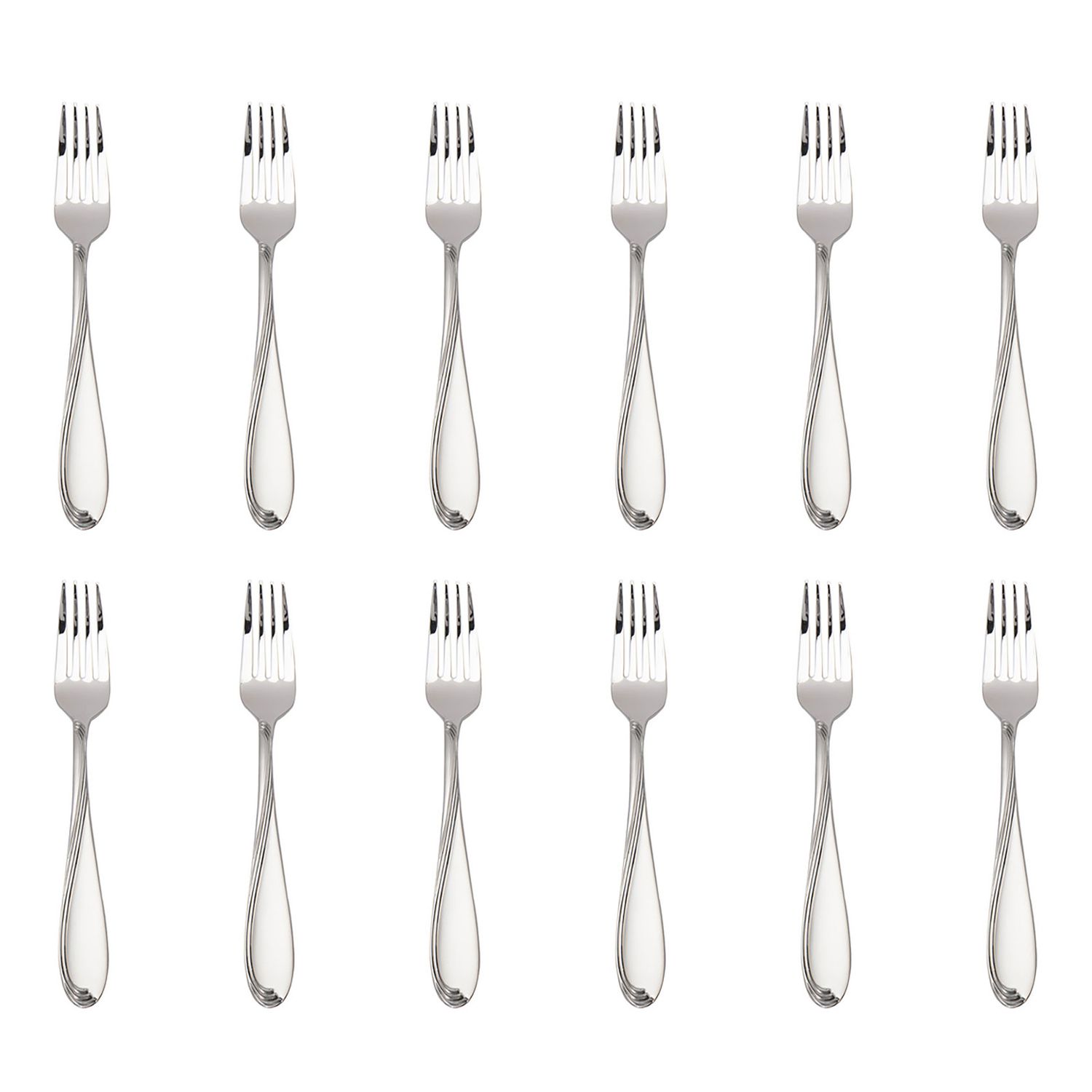 Godinger 12 Piece Wave Sand Salad Forks 49128, 028199491287