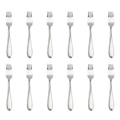 Godinger 12 Piece Wave Sand Salad Forks 49128, 028199491287