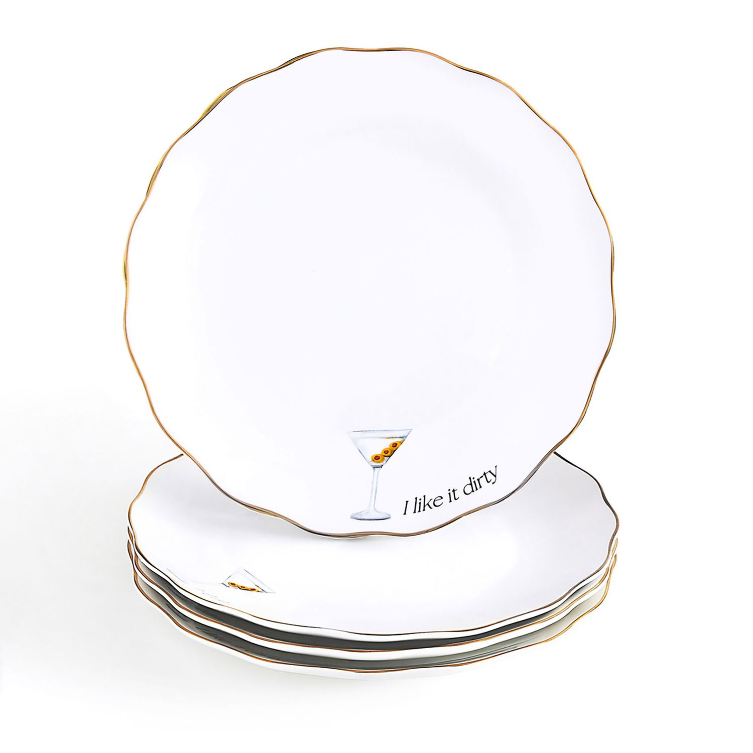 Godinger Set of 4 Extra Dirty Appetizer Set of 6 Inch 16833, 028199168332