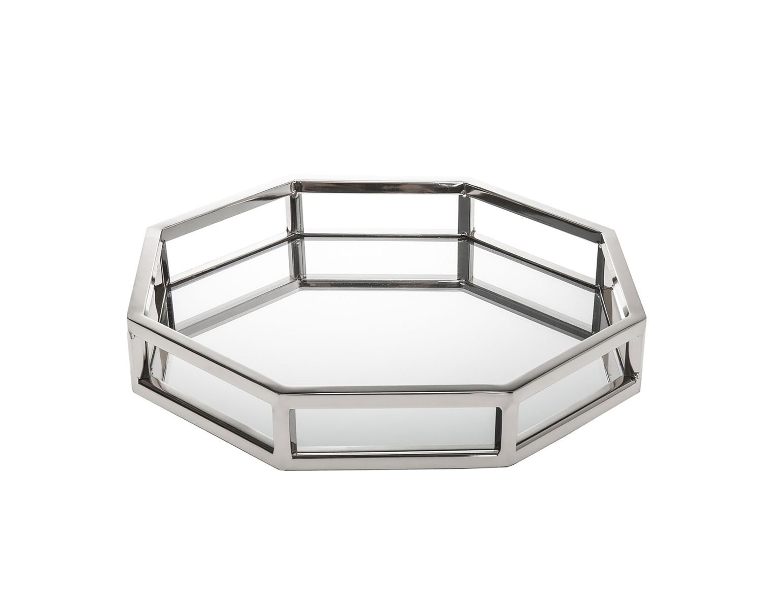 Godinger Aspen Nickel 10 Octagonal Tray 99832, 028199998328