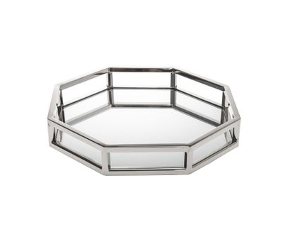 Godinger Aspen Nickel 10 Octagonal Tray 99832, 028199998328