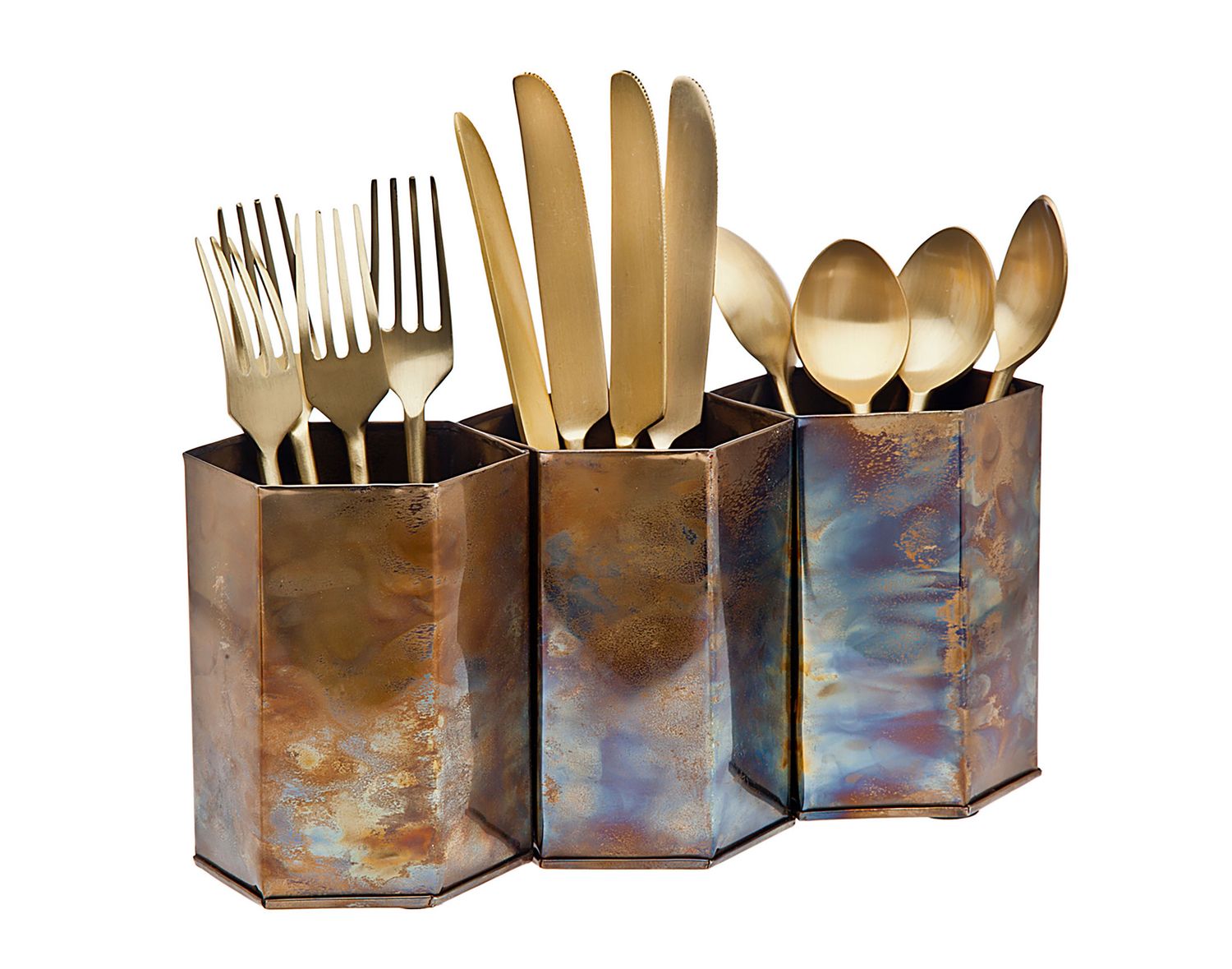 Godinger Burnish 12 Piece Flatware with Caddy 91819, 028199918197