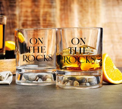 Godinger On the Rocks Set of 2 Double Old Fashioned Glass 26084, 028199260845