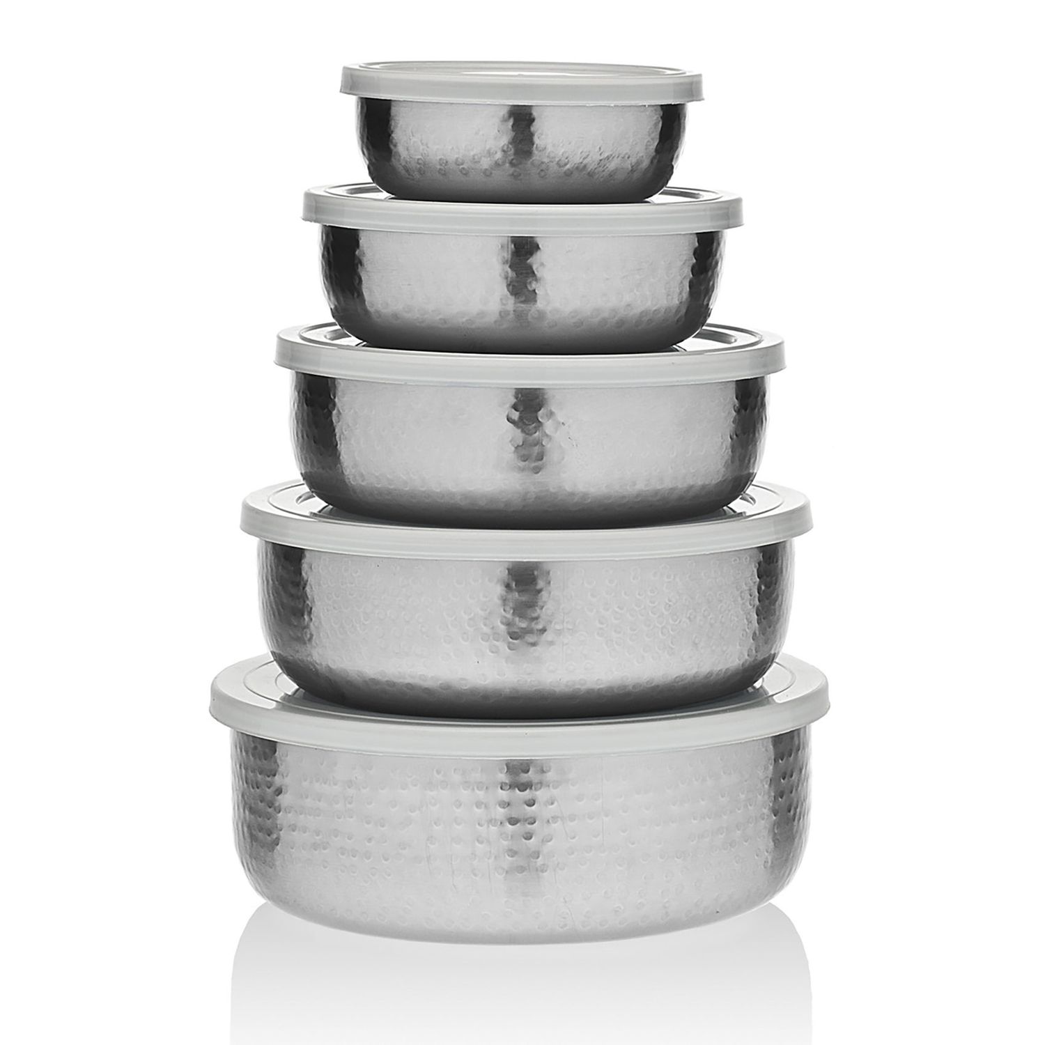 Godinger Steel Bowls and Lids Set of 5 91723, 028199917237