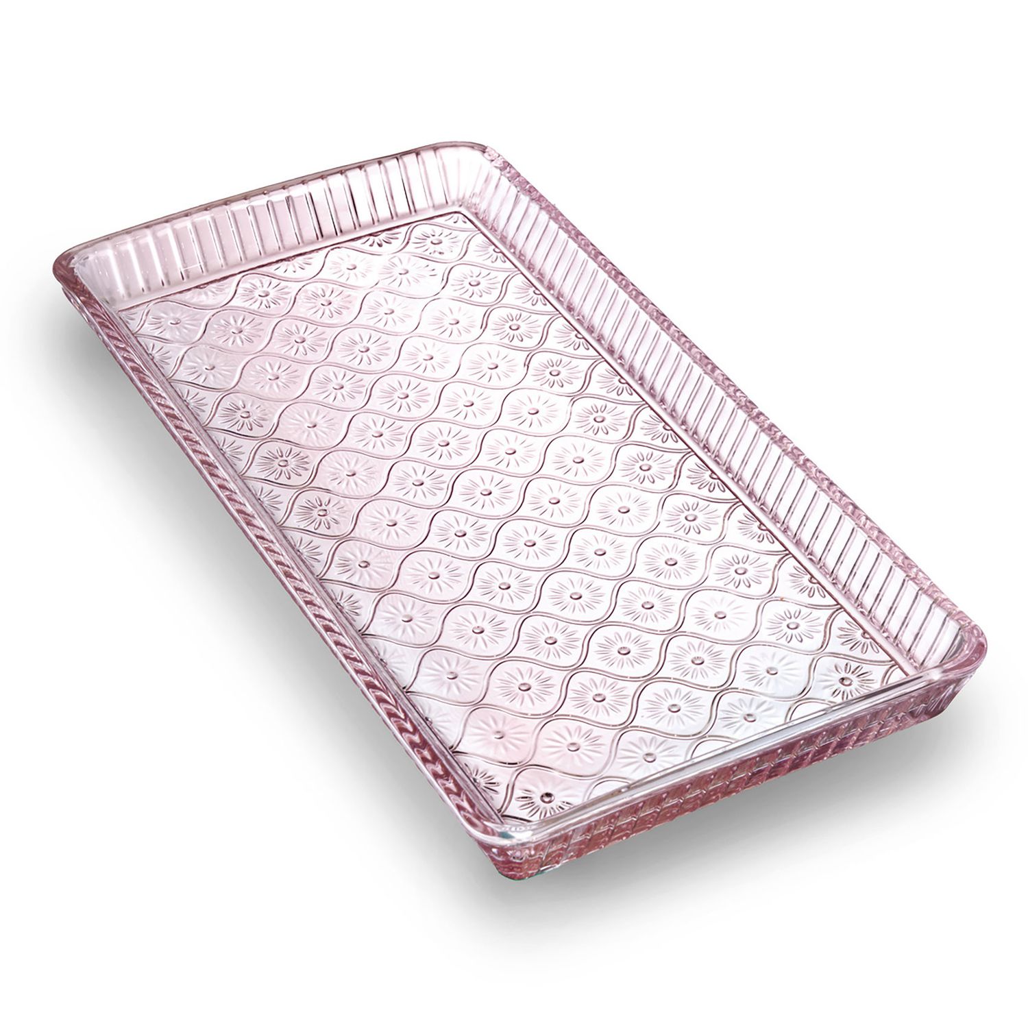 Godinger Pink Claro 12inx6 in Tray 27029, 028199270295
