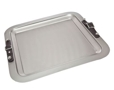 Godinger Square Tray Leather Handles 11665, 028199116654