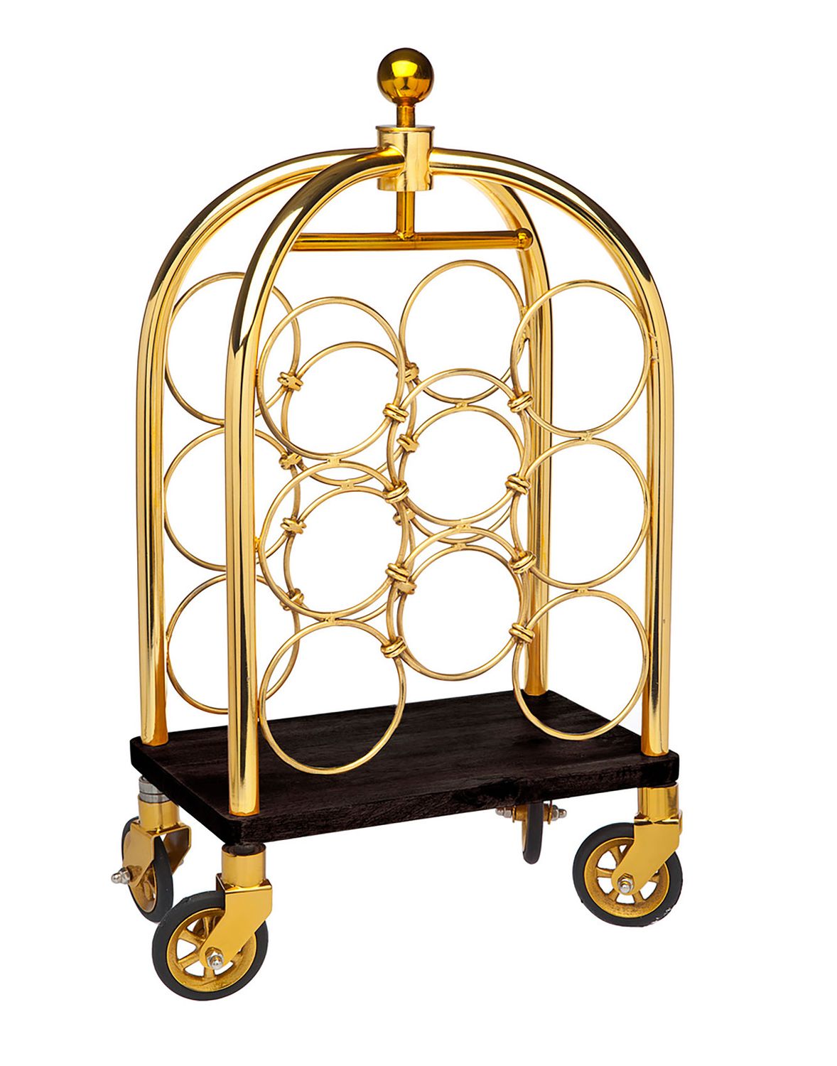 Godinger Luggage Cart Winerack Gold 19921, 028199199213