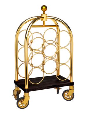 Godinger Luggage Cart Winerack Gold 19921, 028199199213