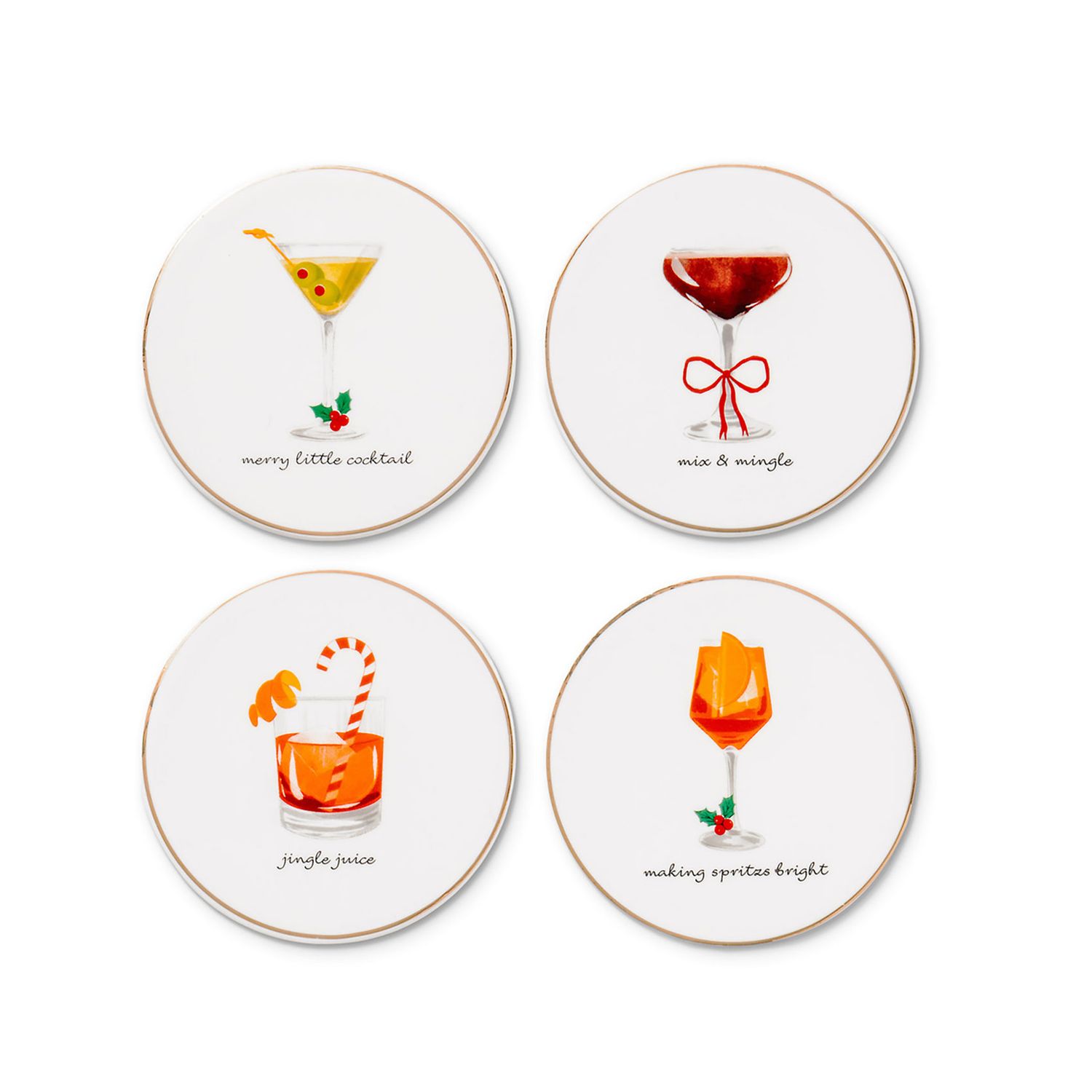 Godinger Holiday Cheers Coasters Set of 4 16909