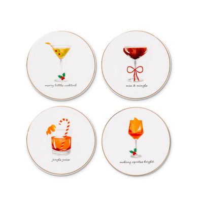 Godinger Holiday Cheers Coasters Set of 4 16909
