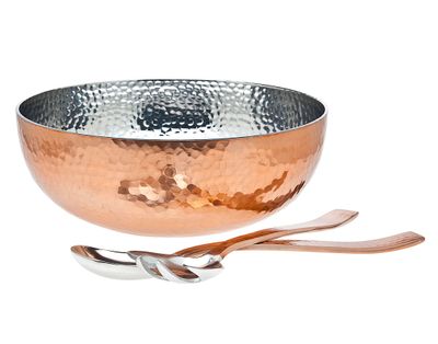 Godinger Hammered Copper Bowl with Server 19417, 028199194171