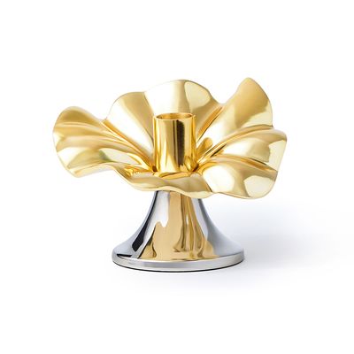 Godinger Small Flower Cadl Holder Gold 50584, 028199505847