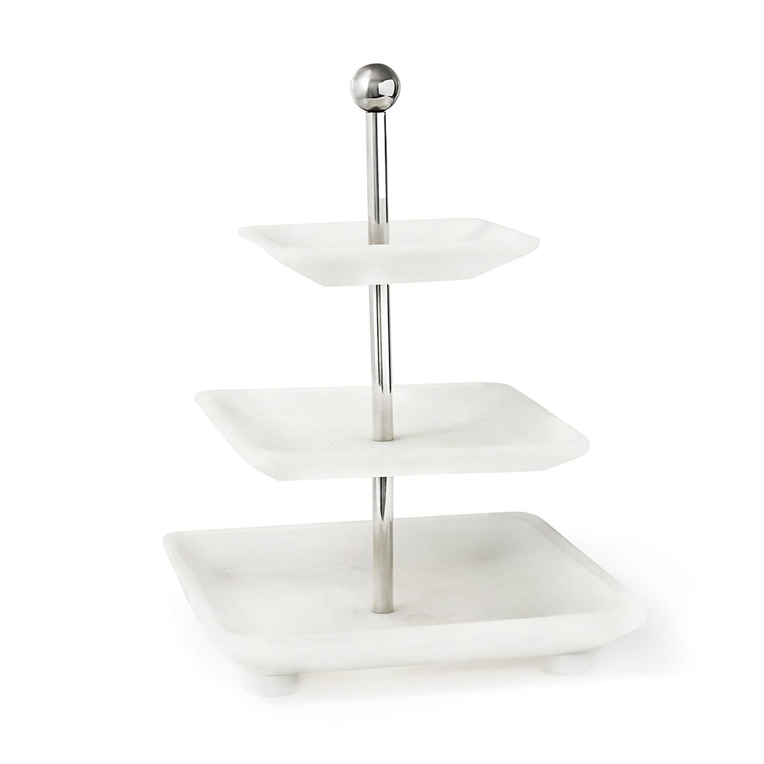 Godinger Azure Resin 3 Tier White 51206, 028199512067