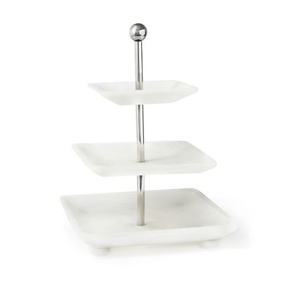 Godinger Azure Resin 3 Tier White 51206, 028199512067