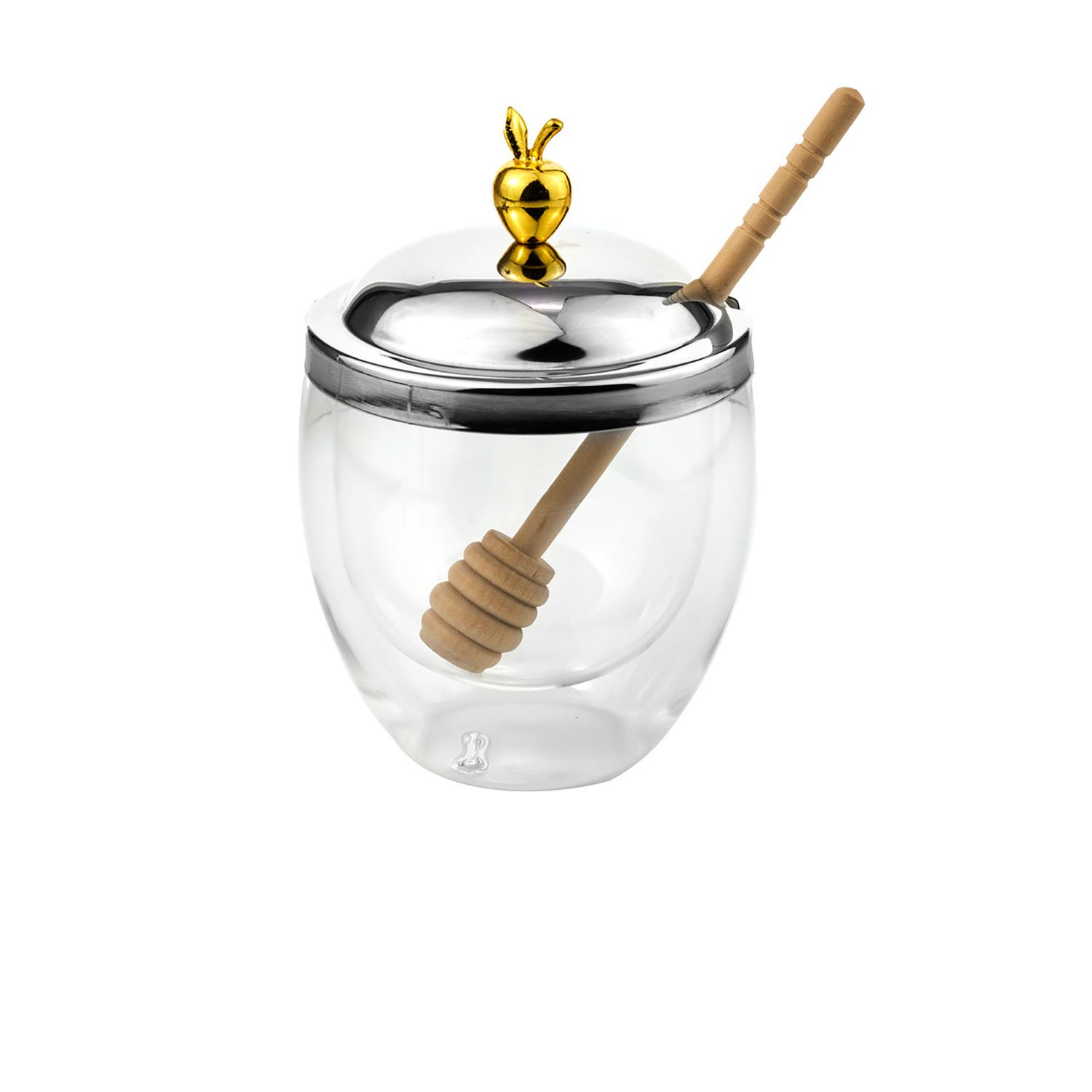 Godinger Double Wall Honey Dish Apple 96421, 028199964217