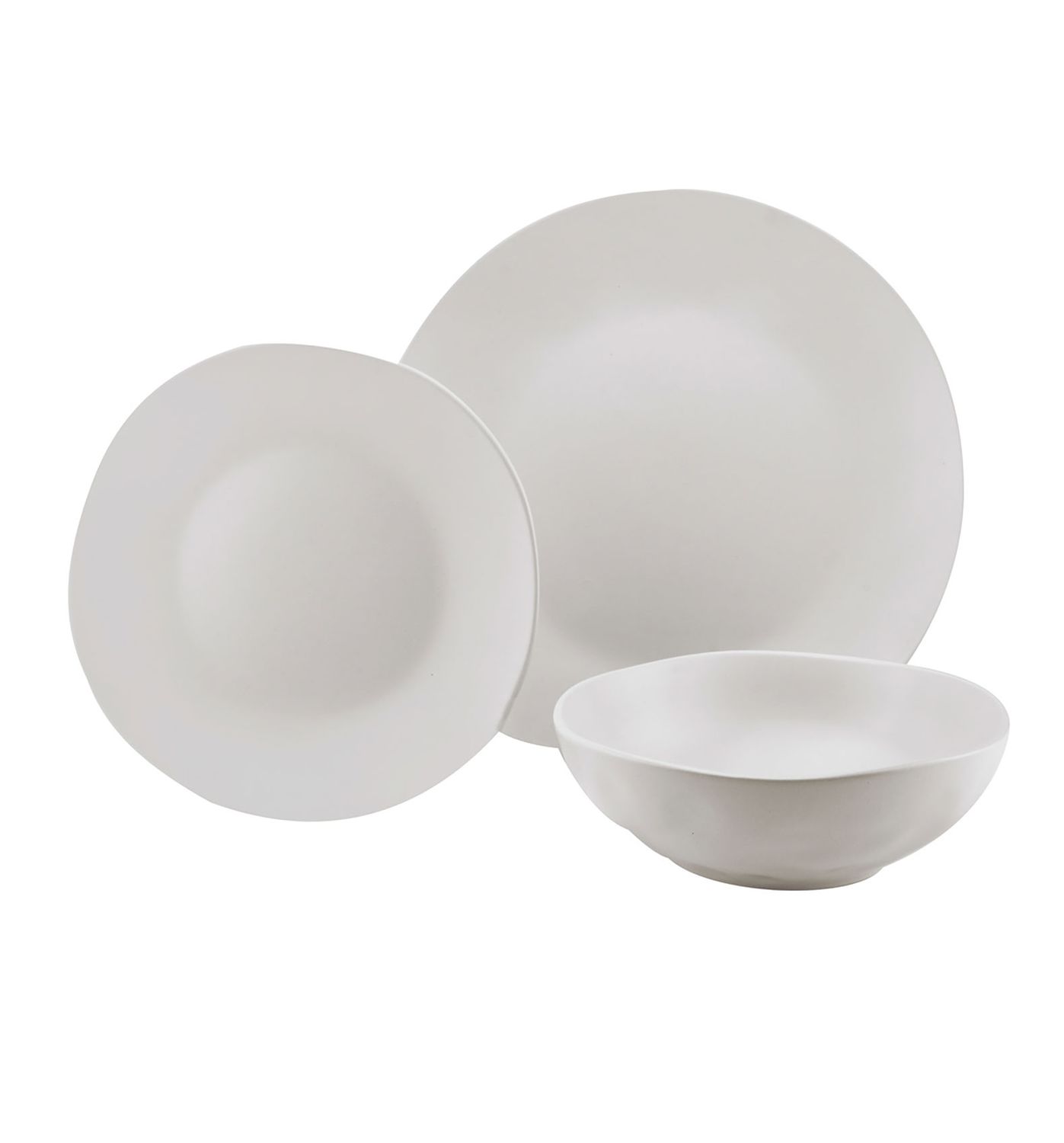 Godinger Aspero Stoneware White 12 Piece 87464, 028199874646