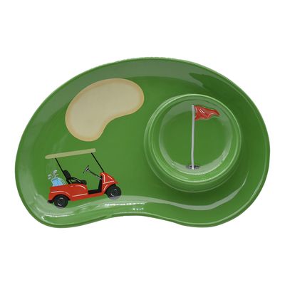 Godinger Glass 12 Inch Golf Course Chip &amp; Dip 16709, 028199167090