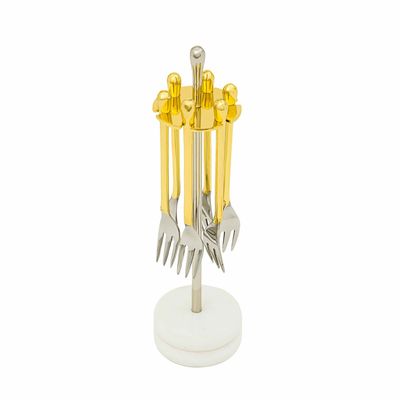 Godinger Droplet Set of 6 Forks on Stand 51327, 028199513279