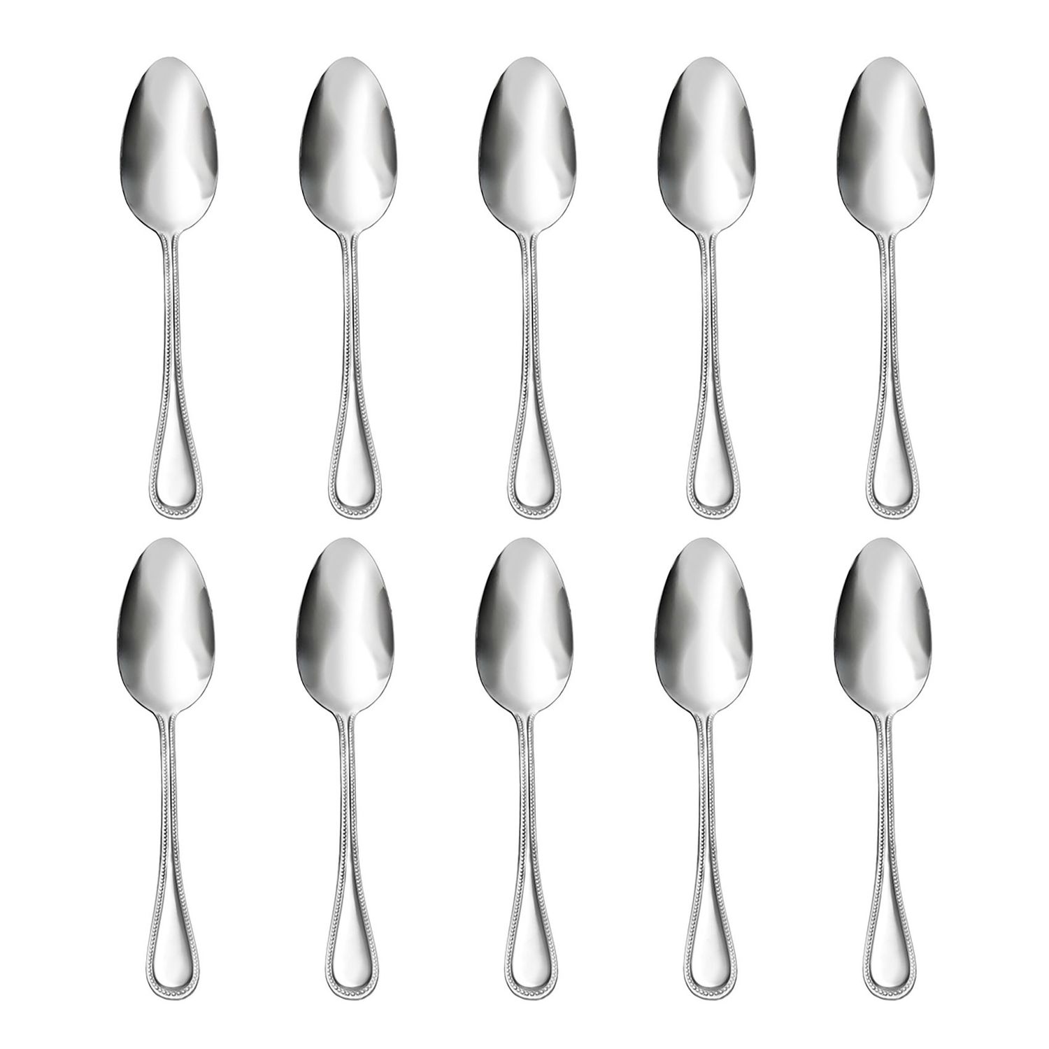 Godinger 10 Piece Bead Dinner Spoon 42047, 028199420478