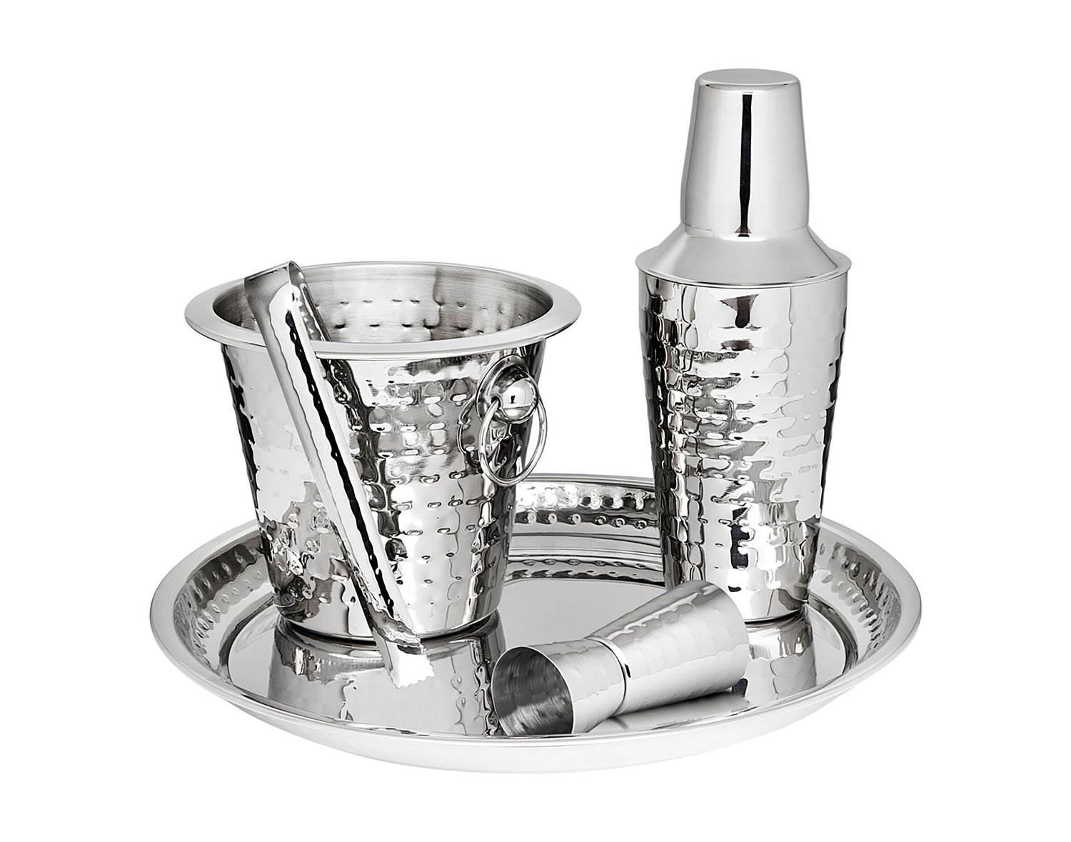 Godinger 5 Piece Hammered Bar Set 92310, 028199923108