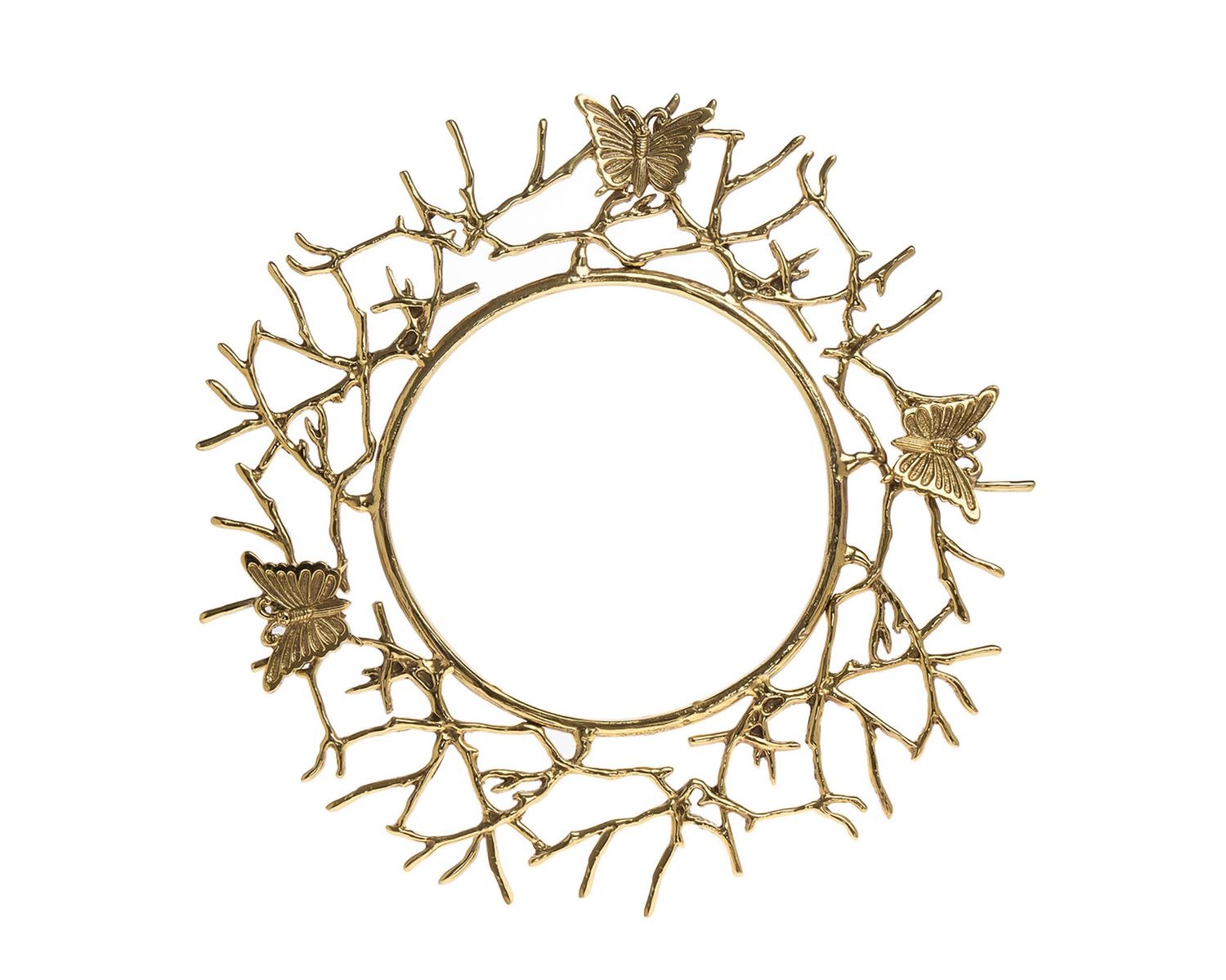 Godinger Gold Butterfly Charger Brass 91420, 028199914205