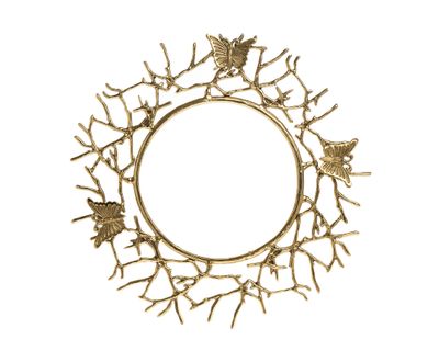 Godinger Gold Butterfly Charger Brass 91420, 028199914205