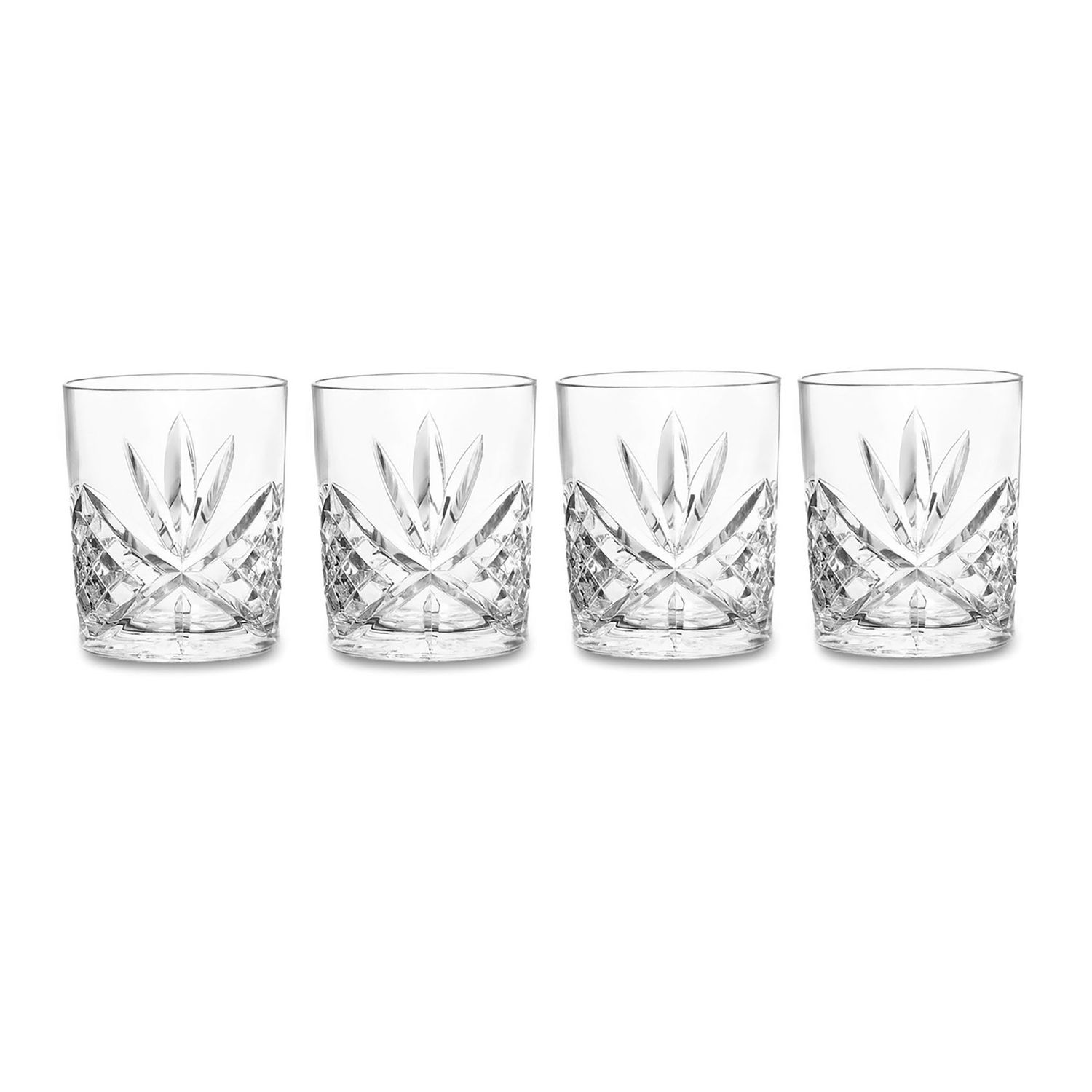 Godinger Set of 4 Dublin Acrylic Double Old Fashioned Glass Clear 64949