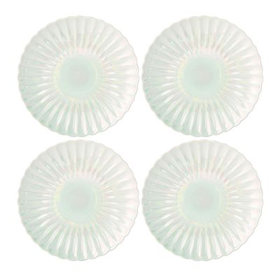 Godinger Set of 4 White Lust Scall Appetizer Plate 66119, 028199661192