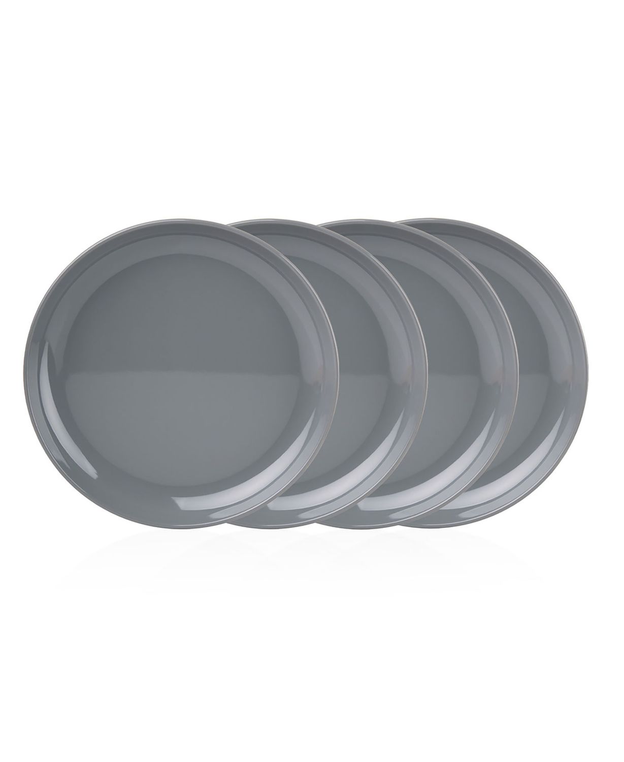 Godinger Set of 4 Stack Appetizer Plate Grey 8 Inch 14482
