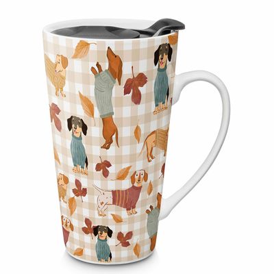 Godinger All Over Fall Dogs Travel Mug 16443, 028199164433