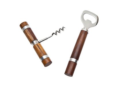 Godinger Set of 2 Wood Handle Corkscrewrew/opnr 67209, 028199672099