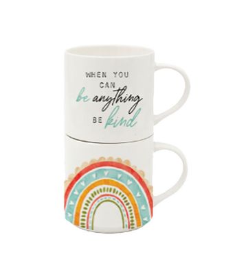 Godinger Rainbow Stack Mug Set of 2 13632, 028199136324