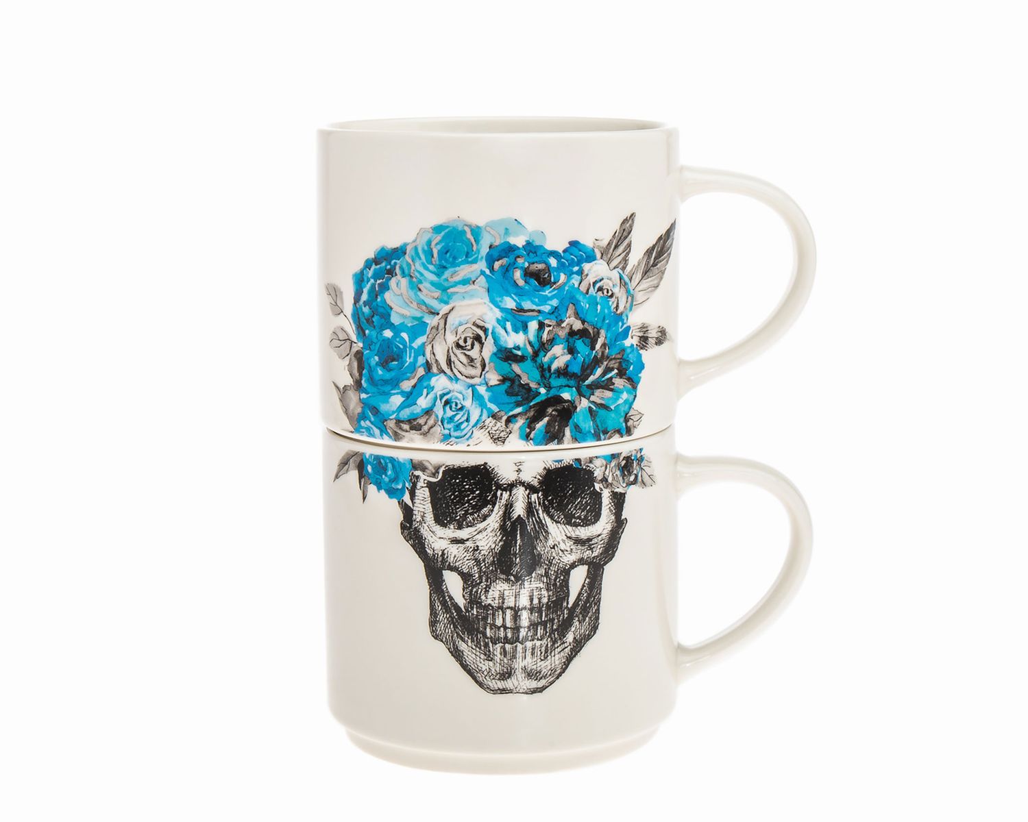 Godinger Boho Bones Set of 2 Stack Mugs 16 oz 12637