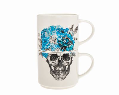 Godinger Boho Bones Set of 2 Stack Mugs 16 oz 12637