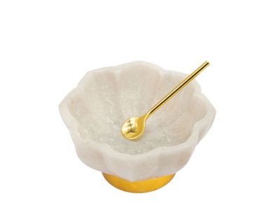 Godinger 4 Marble Spice Dish with Spoon 61971, 028199619711
