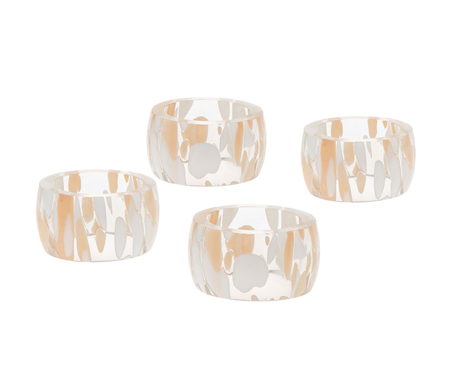 Godinger Terrazo Look Glass Napkin Rings 70626, 028199706268