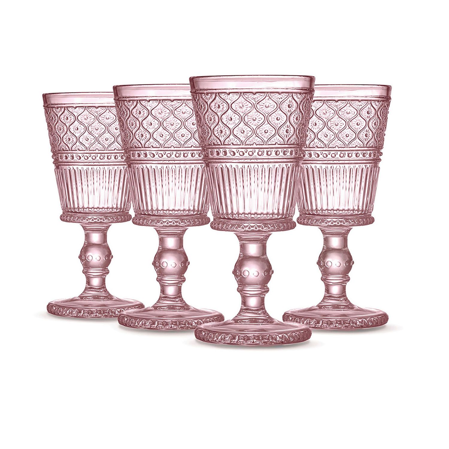 Godinger Claro Goblets Set of 4 Pink 27022, 028199270226