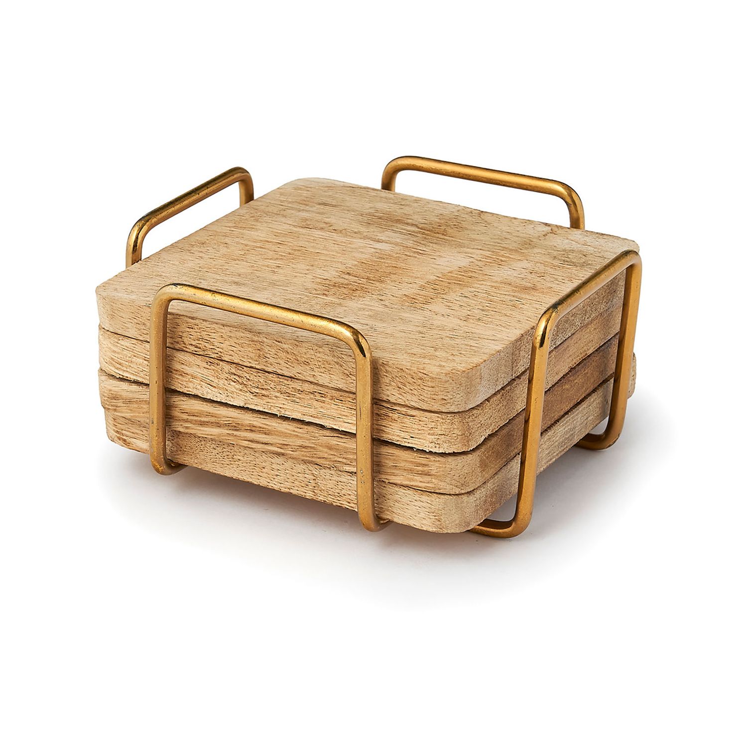 Godinger Set of 4 Ridgewd Collection Coaster Gold 55600, 028199556009